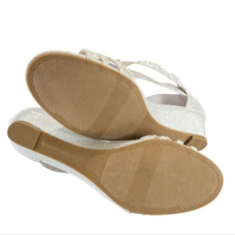 Charter Club Ginifur Wedge Sandals Silver -9 - Picture 8 of 8
